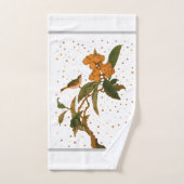 Oiseau dans un arbre fruitier Lancer Oreiller (Serviette à main)