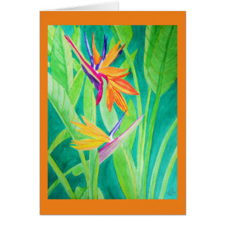 Oiseau d'aquarelle des fleurs de paradis