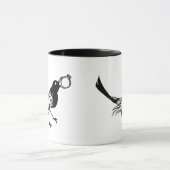 Oiseau de blanc de noir de tasse de café (Centre)