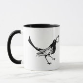 Oiseau de blanc de noir de tasse de café (Gauche)