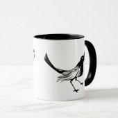 Oiseau de blanc de noir de tasse de café (Devant droit)