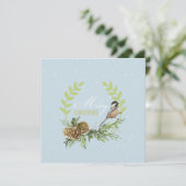 Oiseau de carte de Noël, Noël de cônes de pin (Debout devant)