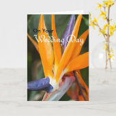 Oiseau de carte de voeux de mariage de paradis (Fleur jaune)