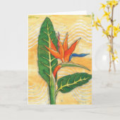 Oiseau de carte de voeux de paradis (Fleur jaune)