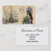 Oiseau de carte postale de Paris sur le carte de (Devant / Derrière)