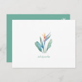 Oiseau de carte postale tropicale d'aquarelle de (Devant / Derrière)