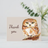Oiseau de Chouette Merci d'aquarelle avec attitude (Debout devant)