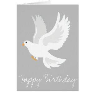 Oiseau de colombe blanche sur gris