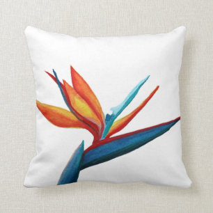 Oiseau de coussin d'aquarelle de paradis