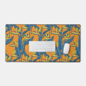 Oiseau de fleurs paradisiaques sur orange (Clavier et souris)