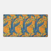 Oiseau de fleurs paradisiaques sur orange (Recto)