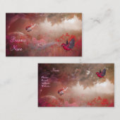 Oiseau de forêt rose rouge carte de visite (Devant / Derrière)