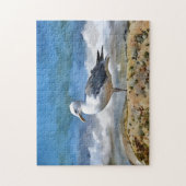 Oiseau de goéland de mer au puzzle d'art océanique (Vertical)
