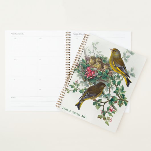 Oiseau de Greenfinch par John Gould Planner (Devant avec enveloppe)