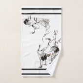 Oiseau de grue de Bairei Faune Ensemble de serviet (Serviette à main)