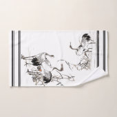 Oiseau de grue de Bairei Faune Ensemble de serviet (Serviette à main)