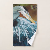 Oiseau de héron bleu (Serviette à main)