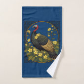 Oiseau De Jeu Sauvage Turquie Et Fleurs De Jasmin (Serviette à main)