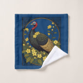 Oiseau De Jeu Sauvage Turquie Et Fleurs De Jasmin (Gant de toilette)