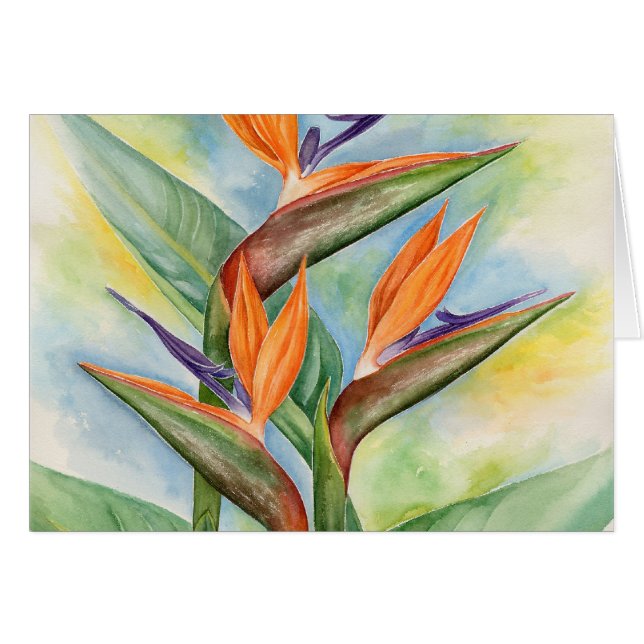 Oiseau de l'art de fleur de paradis - multi (Devant horizontal)