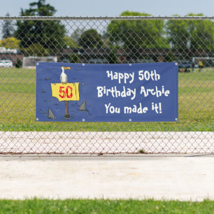 Oiseau de mer amusant entouré de la bannière de de