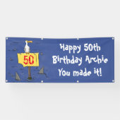 Oiseau de mer amusant entouré de la bannière de de (Horizontal)