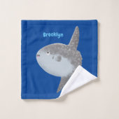 Oiseau de mer mola mola mignonne caricature (Gant de toilette)