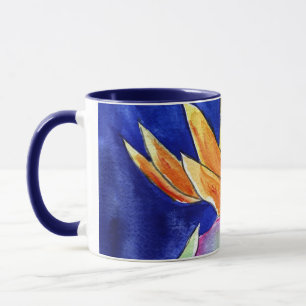 Oiseau de Paradis Art Fleur Peinture Mugs ou tasse