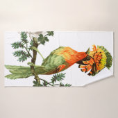 Oiseau de Paradis et fleurs exotiques sur un fond (Serviette de bain)