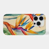Oiseau de Paradis Fleur tropicale aquarelle iPhone (Verso Horizontal)