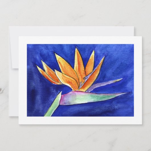 Oiseau de Paradise Fleur Aquarelle Art Invitation (Devant)