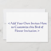 Oiseau de Paradise Fleur Aquarelle Art Invitation (Dos)
