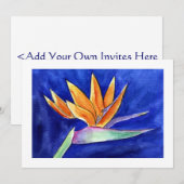 Oiseau de Paradise Fleur Aquarelle Art Invitation (Devant / Derrière)