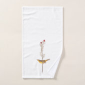 Oiseau de Paruline à capuchon Audubon sur Fleur ro (Serviette à main)