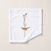 Oiseau de Paruline à capuchon Audubon sur Fleur ro (Gant de toilette)
