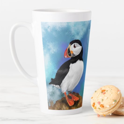Oiseau de Puffin de l'Atlantique Mug latte (En situation)