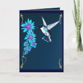 Oiseau de ronflement dans la carte bleue (Devant)