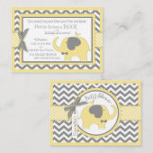 Oiseau d'éléphant jaune Apportez une carte de livr (Devant / Derrière)