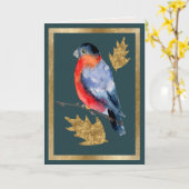 Oiseau d'hiver avec carte Feuille Golden Holly (Fleur jaune)