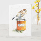 Oiseau Drôle Au-Dessus De La Colline Carte Anniver (Fleur jaune)