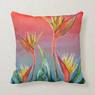 Oiseau du Paradis coussin à fleurs troites