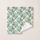 Oiseau du paradis et du motif d'orchidée (Gant de toilette)