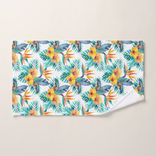 Oiseau du paradis et du motif d'orchidée (Serviette à main)