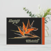 Oiseau du Paradis Floral Party Invitation (Debout devant)