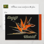 Oiseau du Paradis Floral Party Invitation (Devant / Derrière)