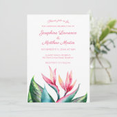 Oiseau du Paradis Monogramme Mariage Invitations (Debout devant)