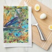 Oiseau du Paradis Serviette de thé Abstraite (Quart Plié)