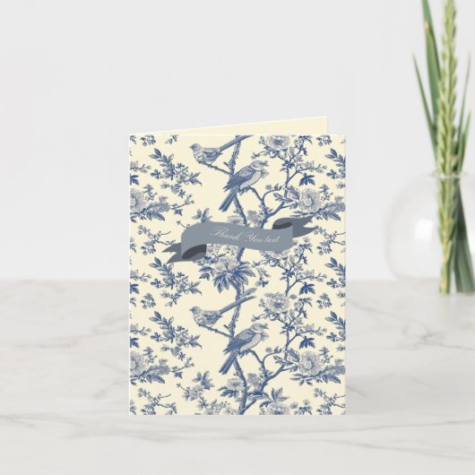 Oiseau Elégant Bleu Toile Peony Floral (Devant)