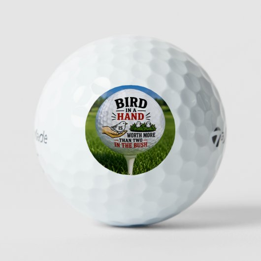 Oiseau en main – Citation drôle de balle de golf (Recto)
