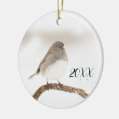 Oiseau en Neige 2023 Ornement en céramique de Noël (Gauche)